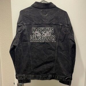 Vintage Embroidered “No Phones” Denim Jacket